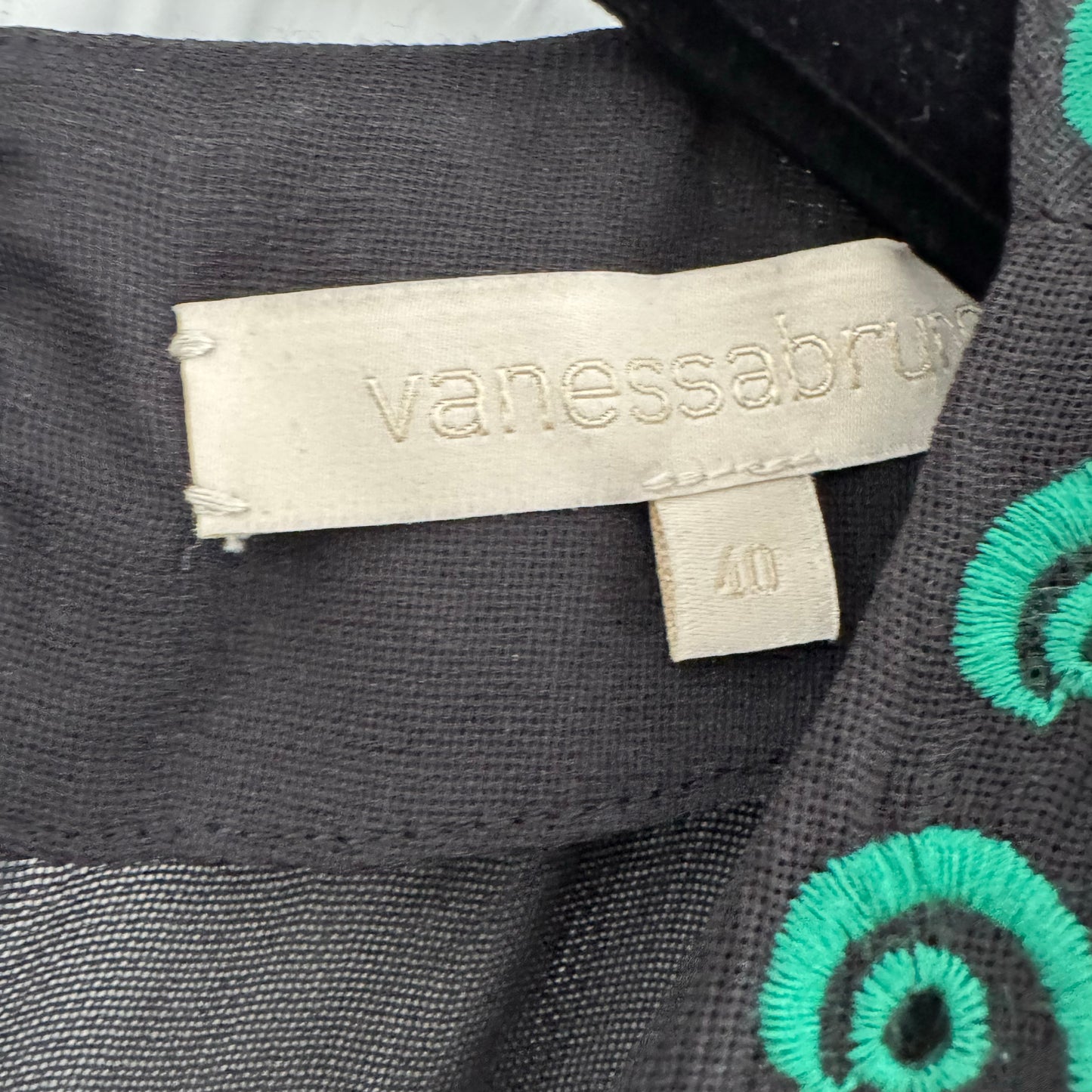 Vanessa Bruno Embroidered Silk Dress in Black, size 40