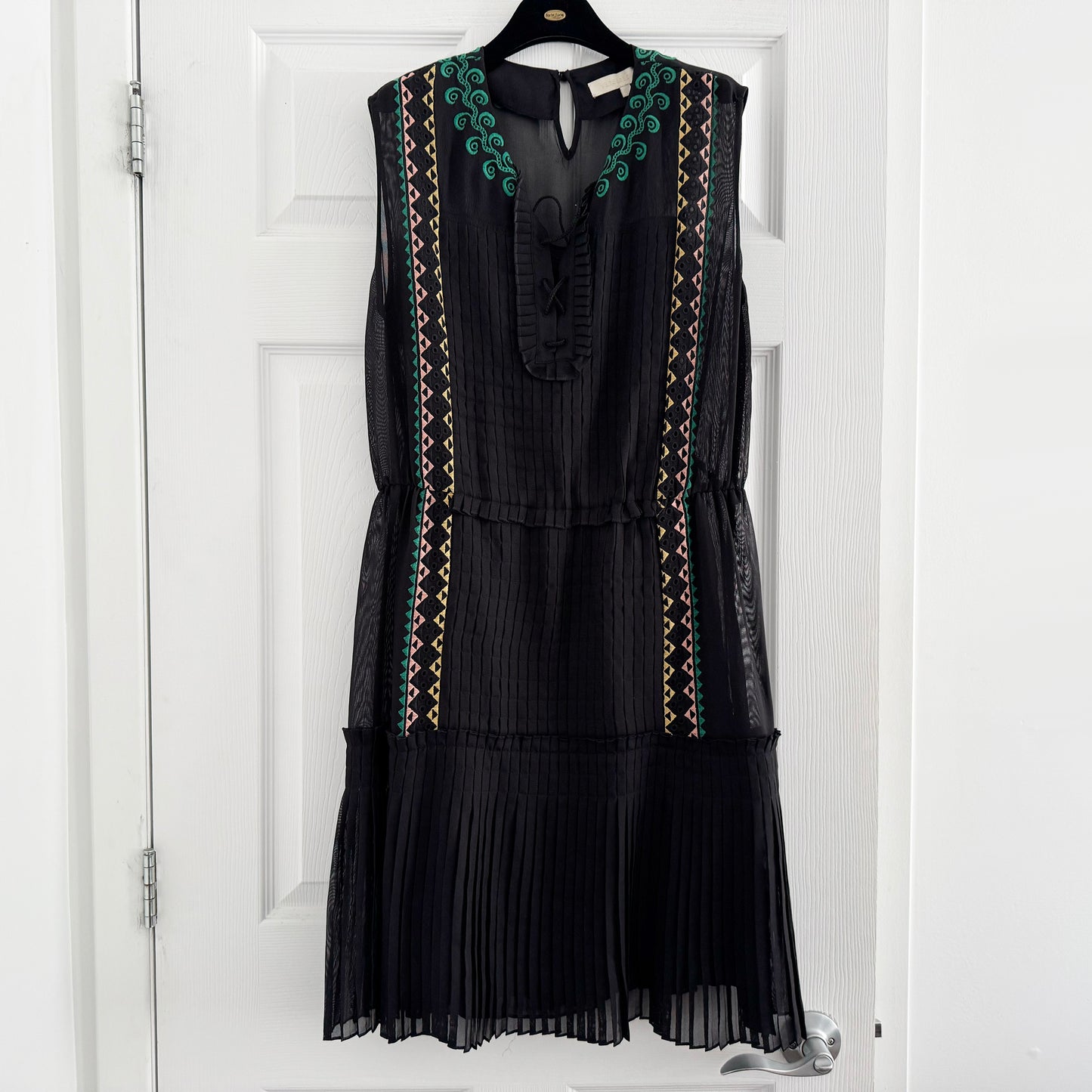 Vanessa Bruno Embroidered Silk Dress in Black, size 40