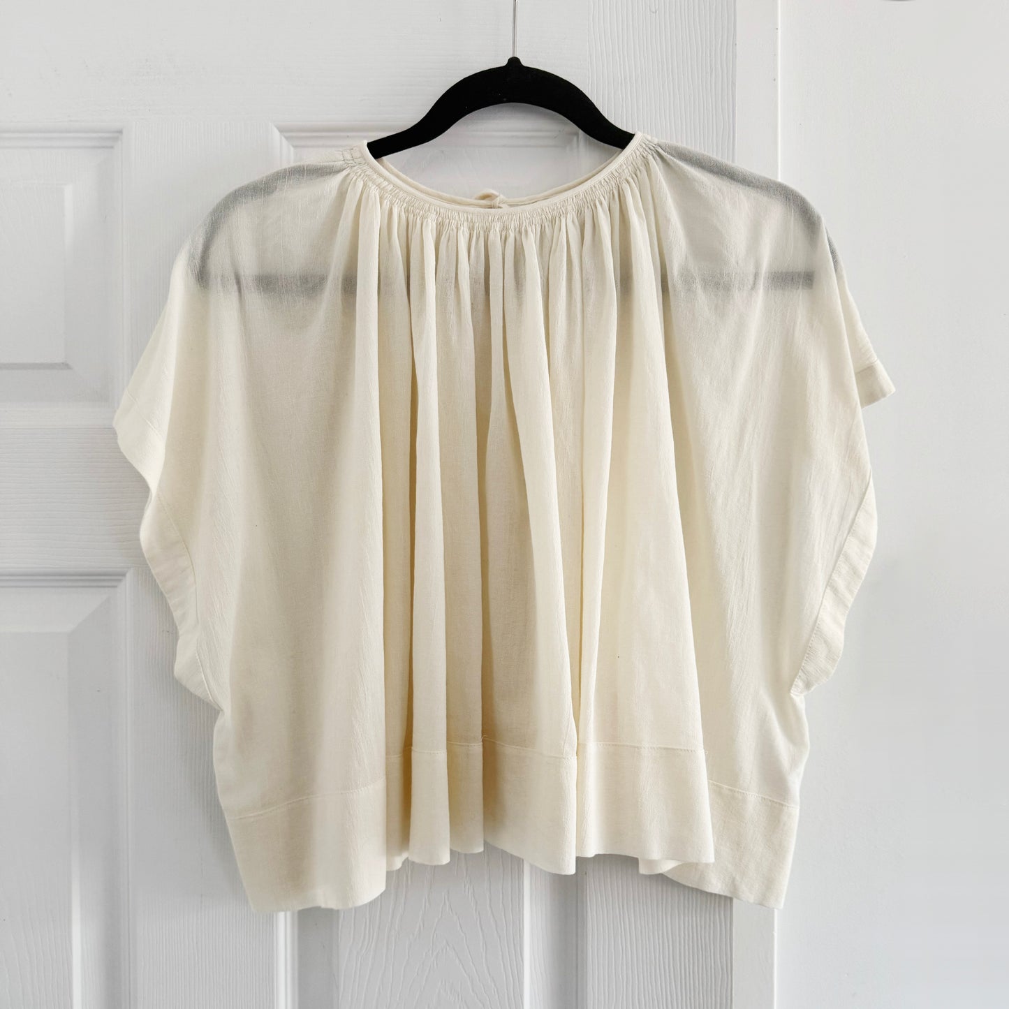 Vanessa Bruno Swingy Cropped Voile Top in Ivory, size 34 (fits size Small)