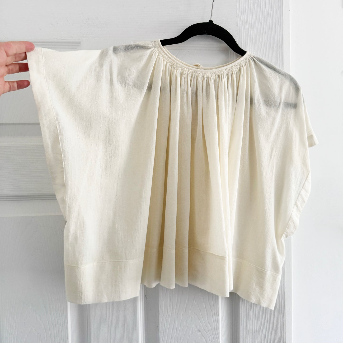 Vanessa Bruno Swingy Cropped Voile Top in Ivory, size 34 (fits size Small)