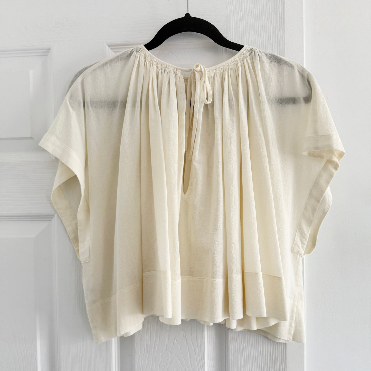 Vanessa Bruno Swingy Cropped Voile Top in Ivory, size 34 (fits size Small)