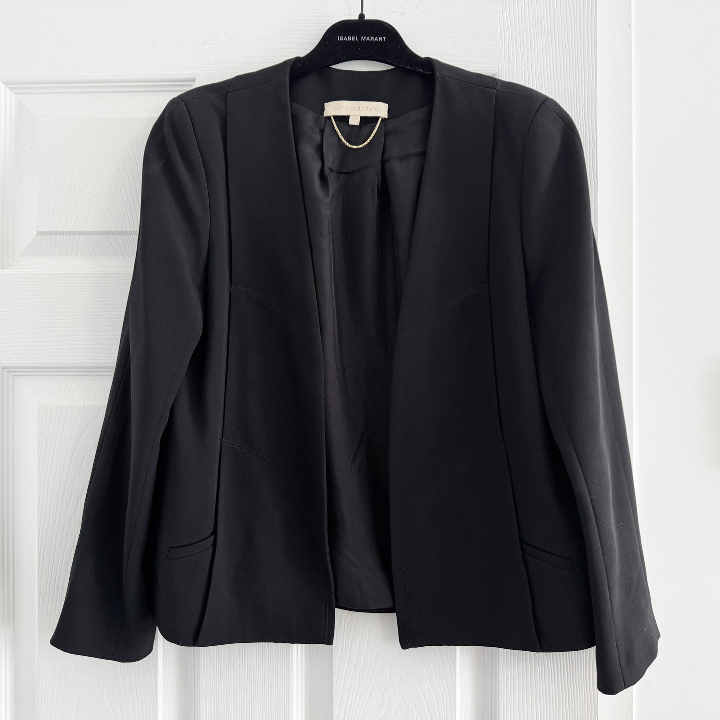 Vanessa Bruno Crepe Blazer in Black, size 40 (fits about size 8)
