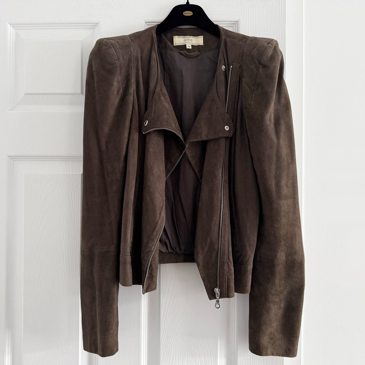 Vanessa Bruno Athe Suede Jacket in Brown, size 40