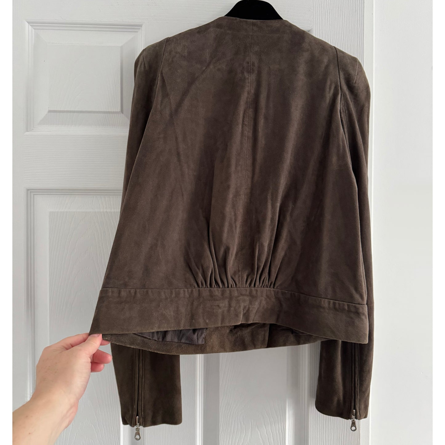 Vanessa Bruno Athe Suede Jacket in Brown, size 40