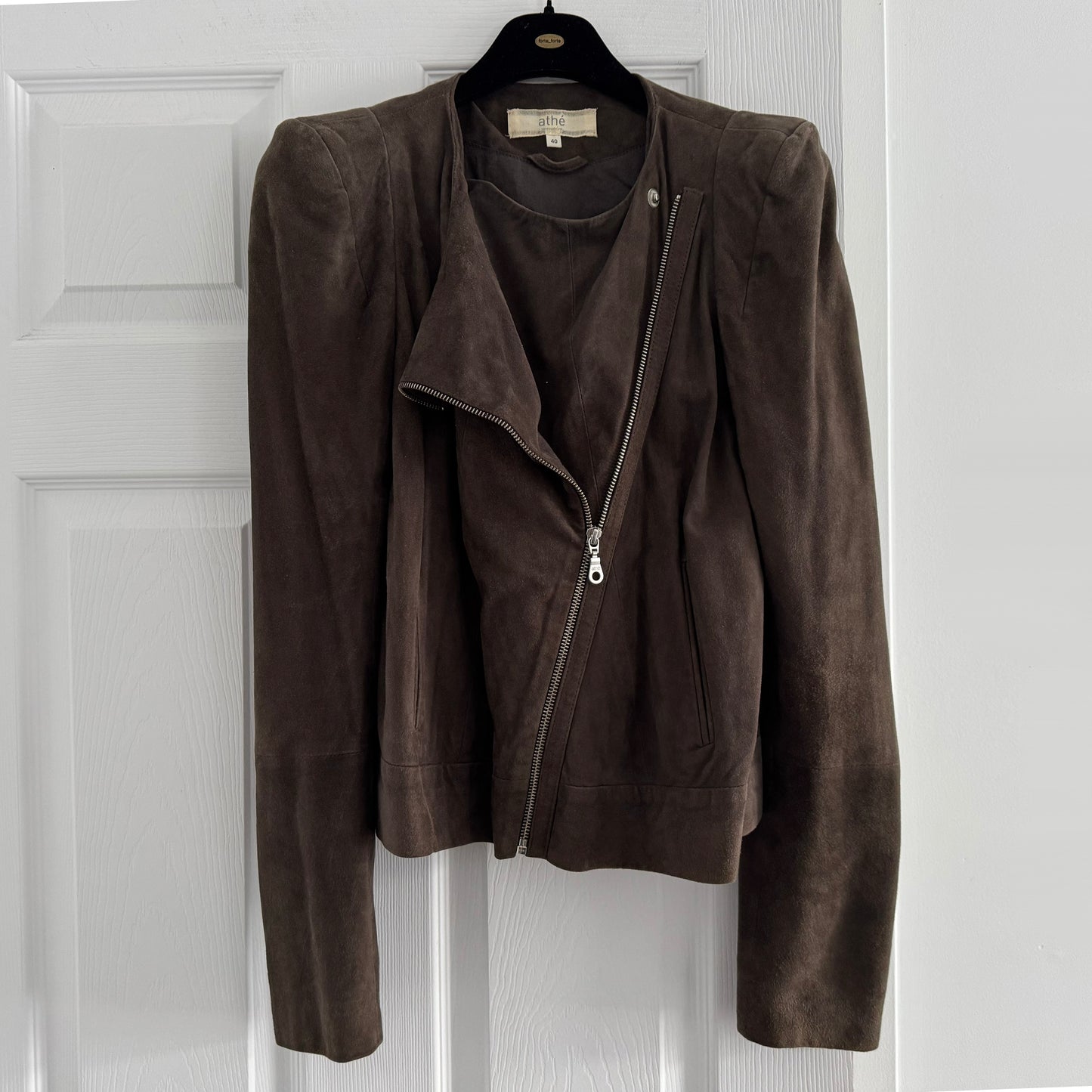 Vanessa Bruno Athe Suede Jacket in Brown, size 40