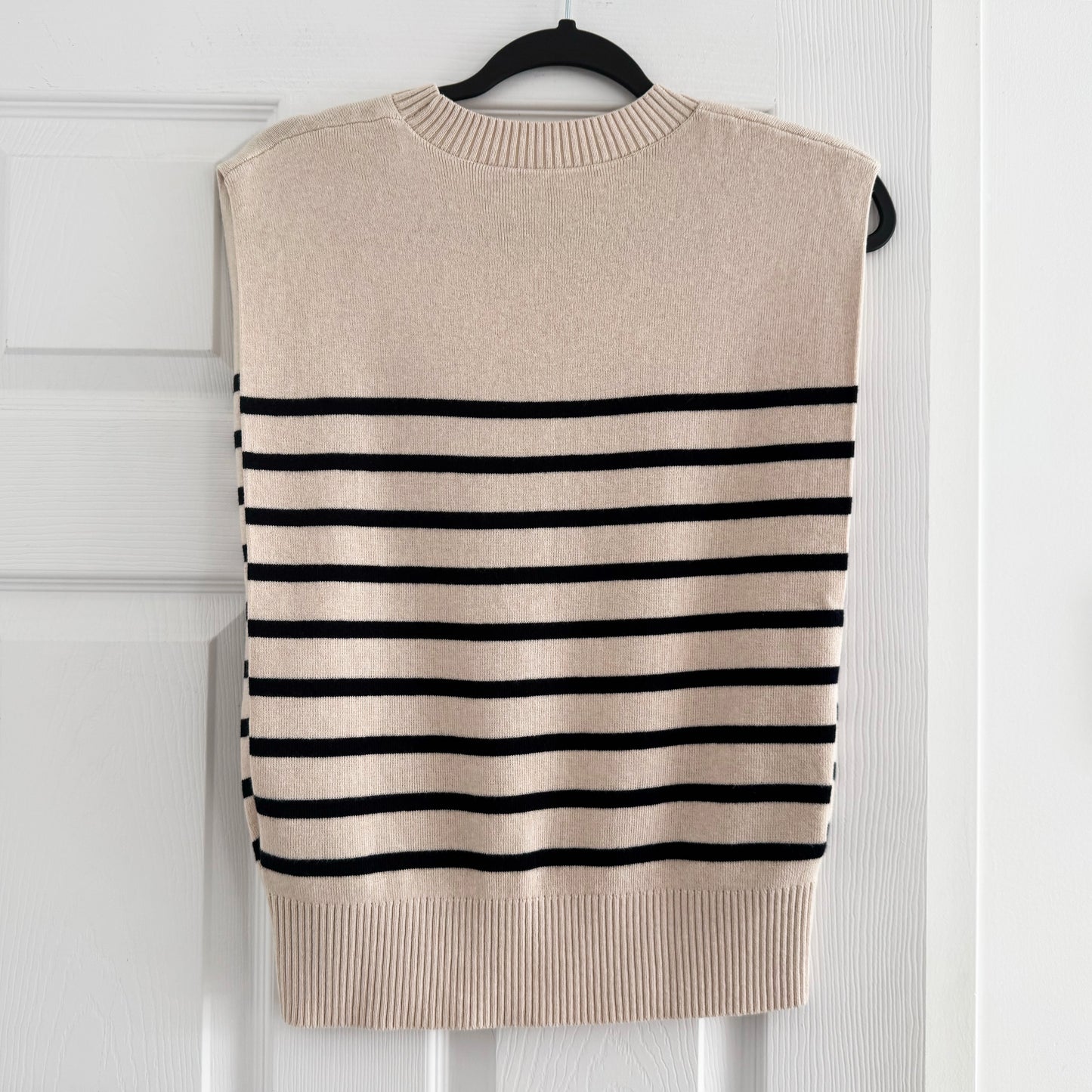 Vanessa Bruno "Cassandra" Knit Top in Navy/Ecru Stripe, size Small
