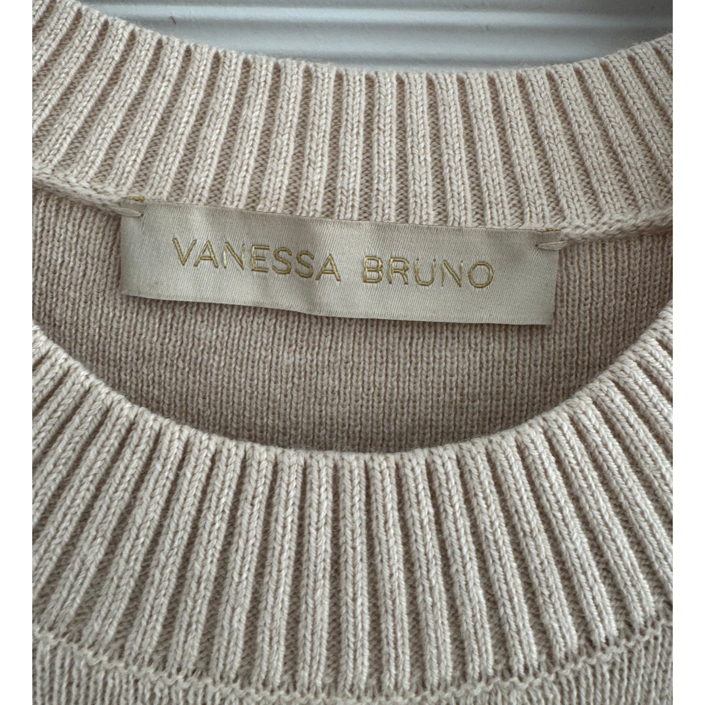 Vanessa Bruno "Cassandra" Knit Top in Navy/Ecru Stripe, size Small