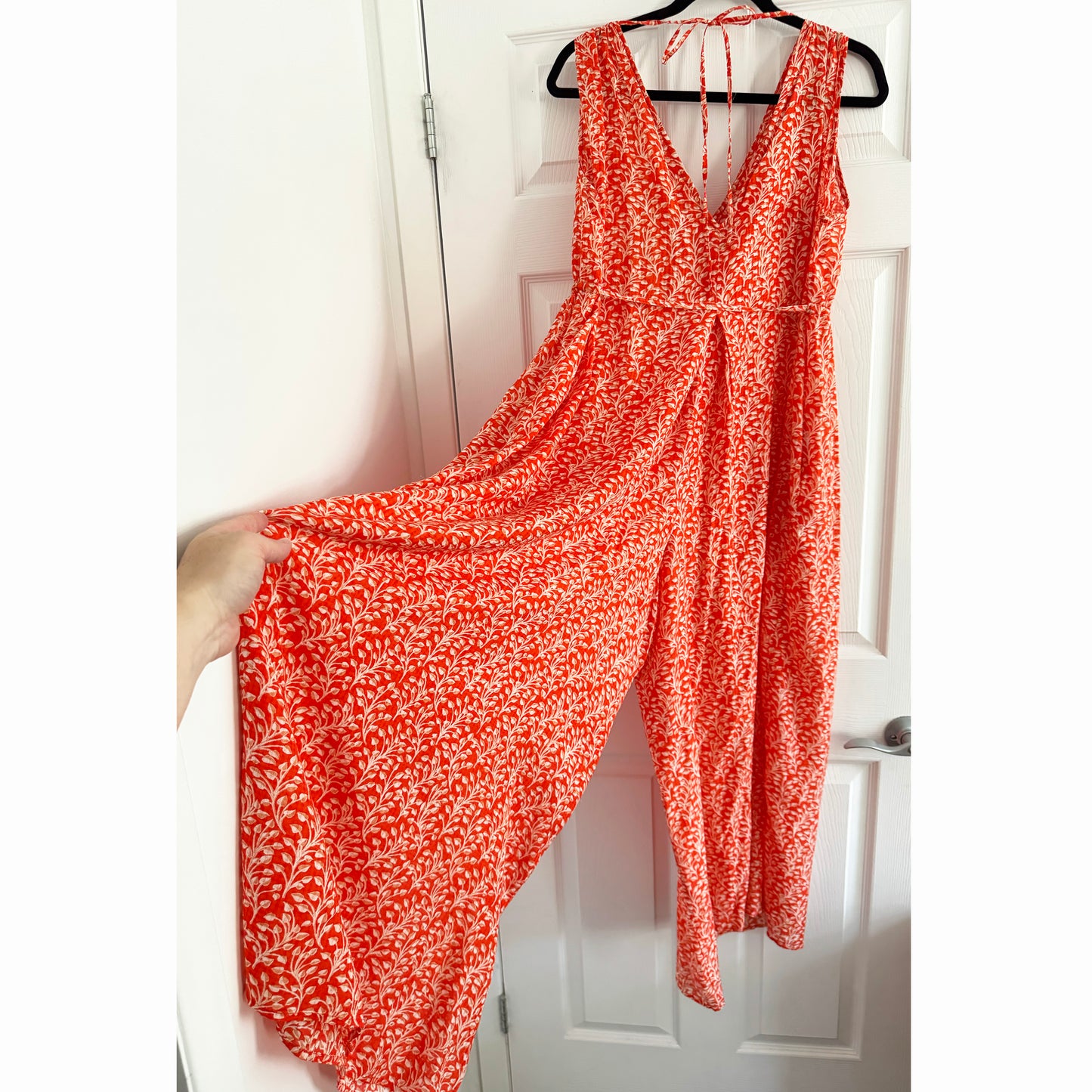 Vanessa Bruno Floral Jumpsuit in Orange, size Medium