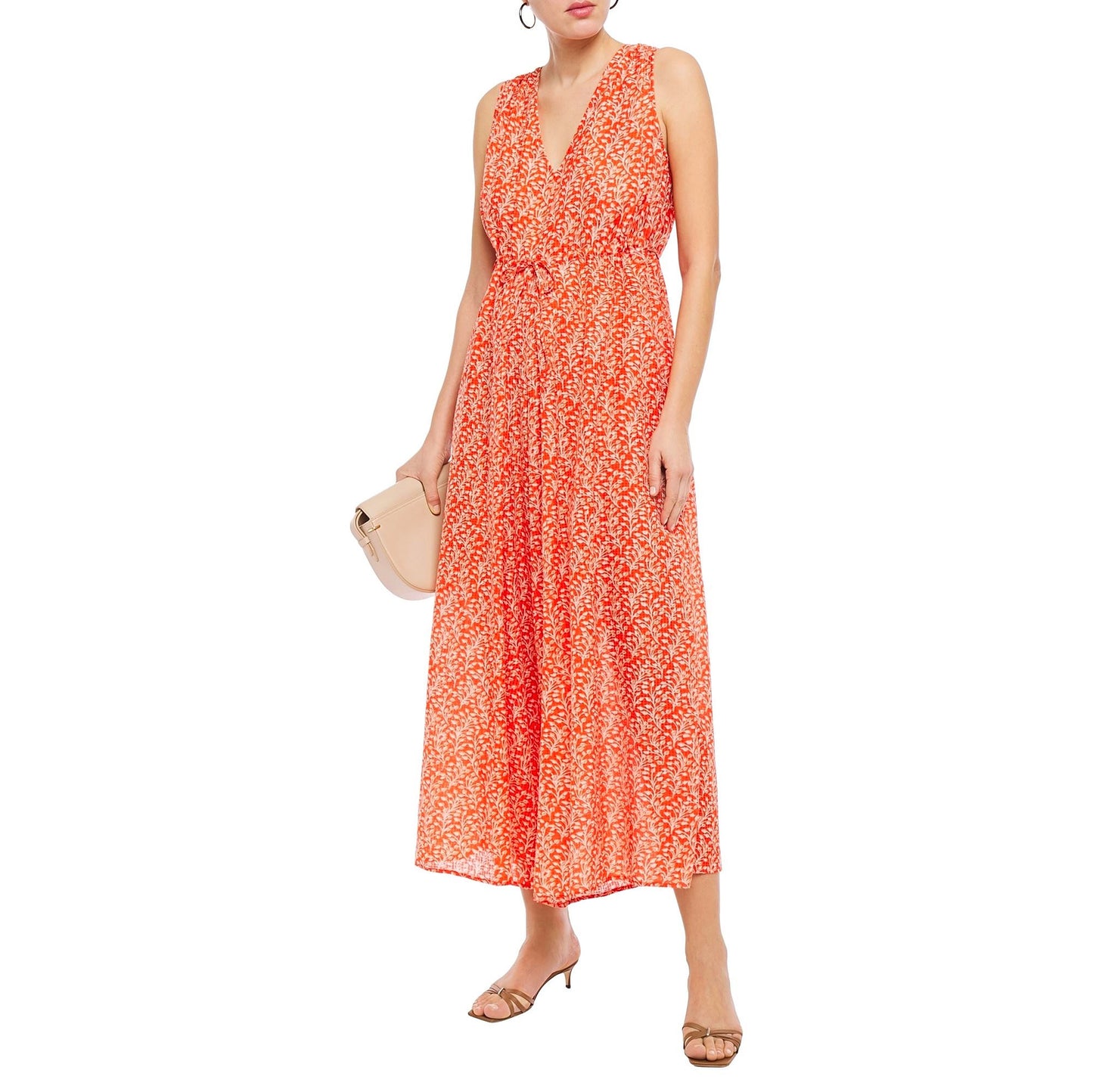Vanessa Bruno Floral Jumpsuit in Orange, size Medium