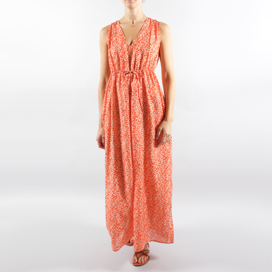 Vanessa Bruno Floral Jumpsuit in Orange, size Medium