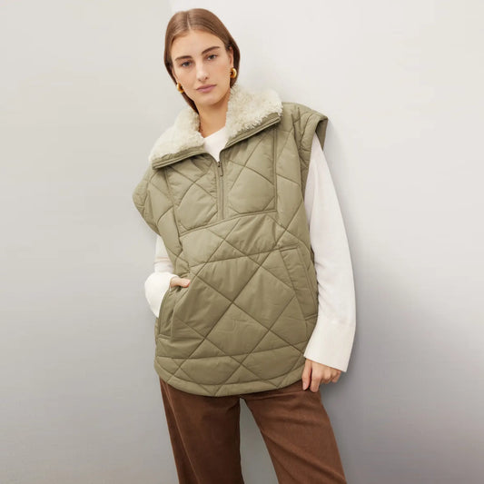 Vanessa Bruno "Basilica" Quilted Vest in Green, size M/L