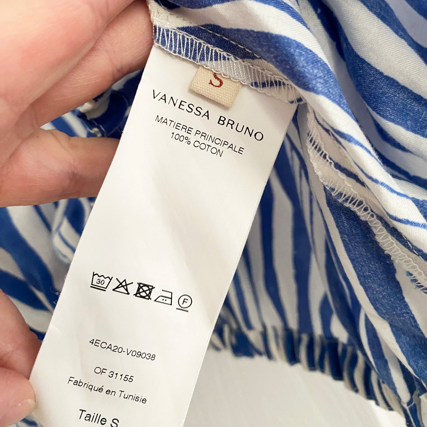 Vanessa Bruno x Souleiado "Callas" Striped Crop Top, size Small