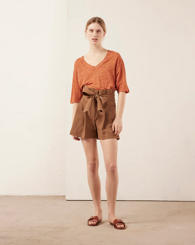 Vanessa Bruno "Ricardo" Shorts with Tie Waist in Ivory, size 38