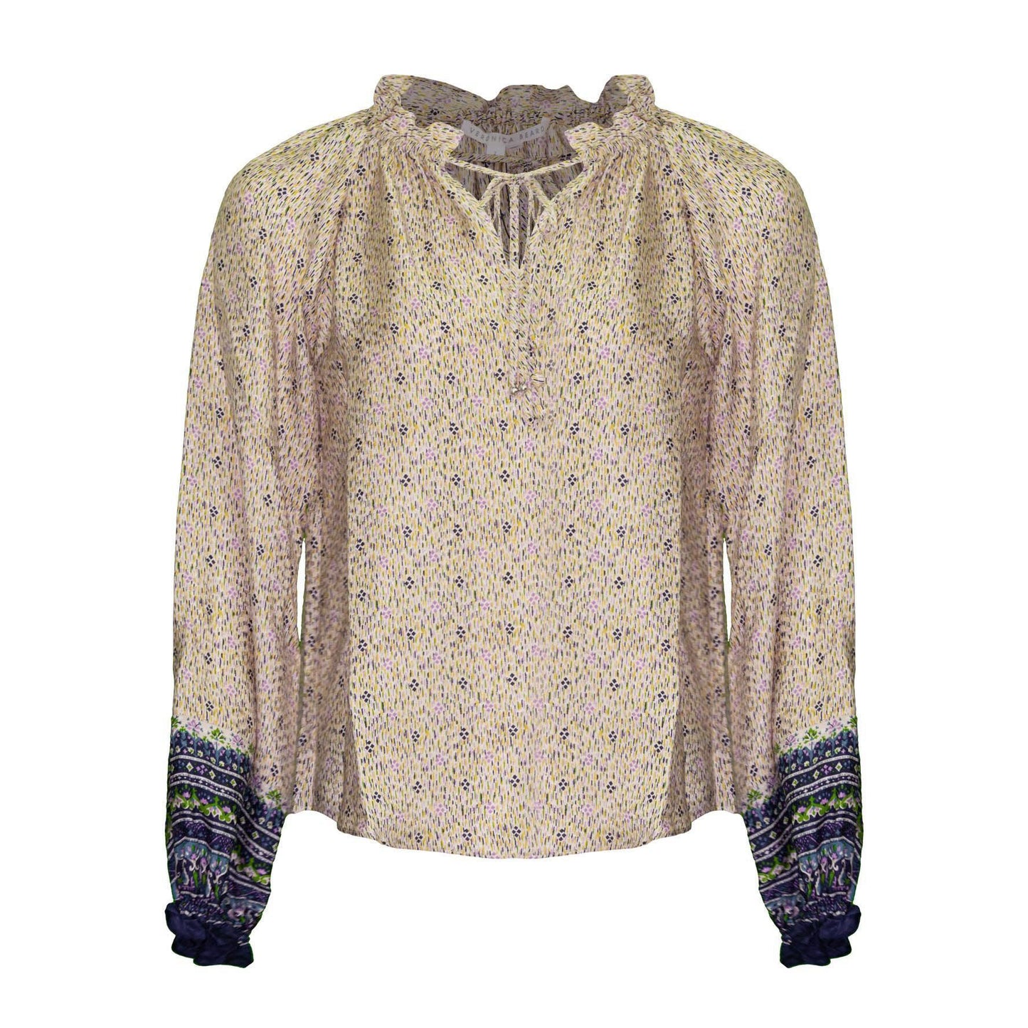 Veronica Beard "Antonette" Printed Silk Blouse, size 4
