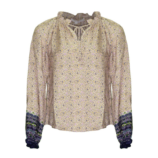 Veronica Beard "Antonette" Printed Silk Blouse, size 4