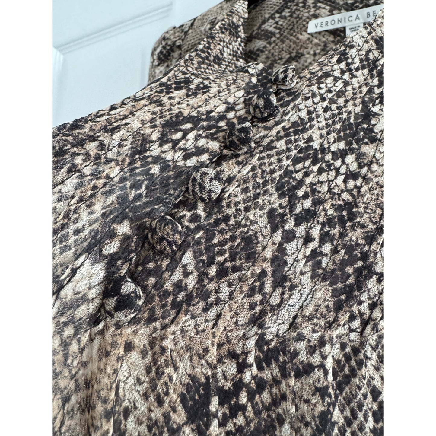 Veronica Beard "Lowell" Python Print top, size 2