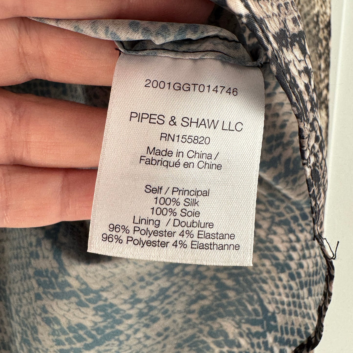 Veronica Beard "Lowell" Python Print top, size 2