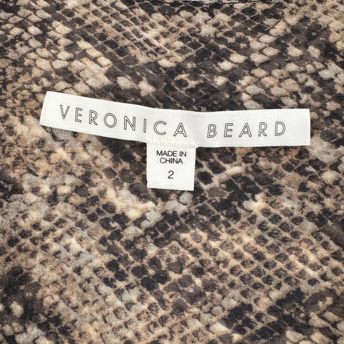 Veronica Beard "Lowell" Python Print top, size 2