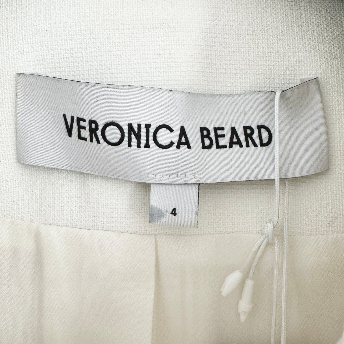 Veronica Beard "Imogen" Crystal-Embellished Jacket in White, size 4