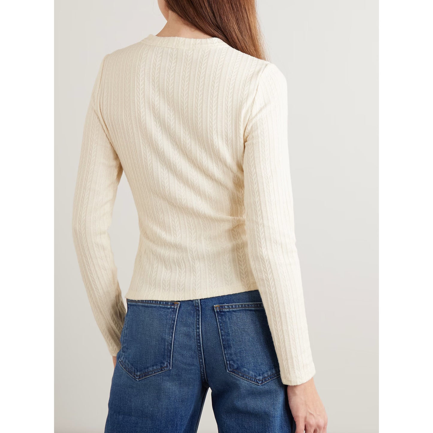 Veronica Beard "Lira" Cable Knit Cardigan in Ivory, size Medium