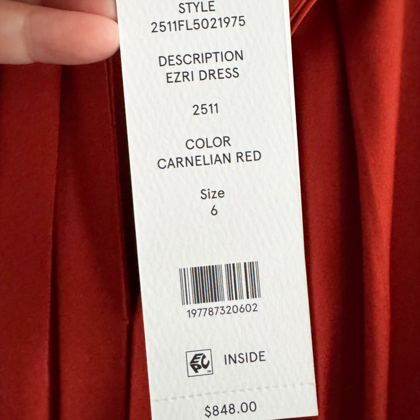 Veronica Beard "Ezri" Satin Dress in Red, size 6