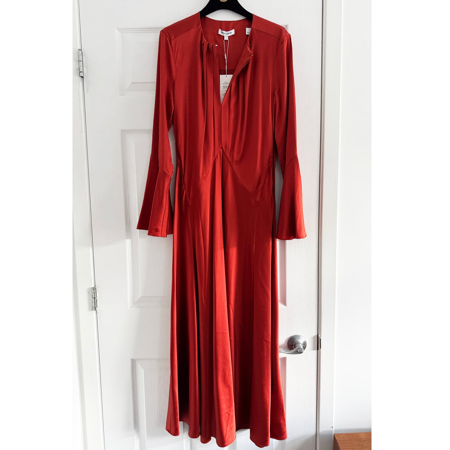Veronica Beard "Ezri" Satin Dress in Red, size 6