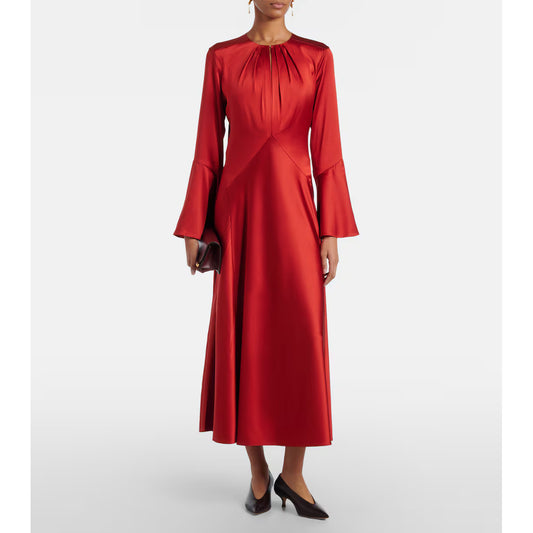 Veronica Beard "Ezri" Satin Dress in Red, size 6