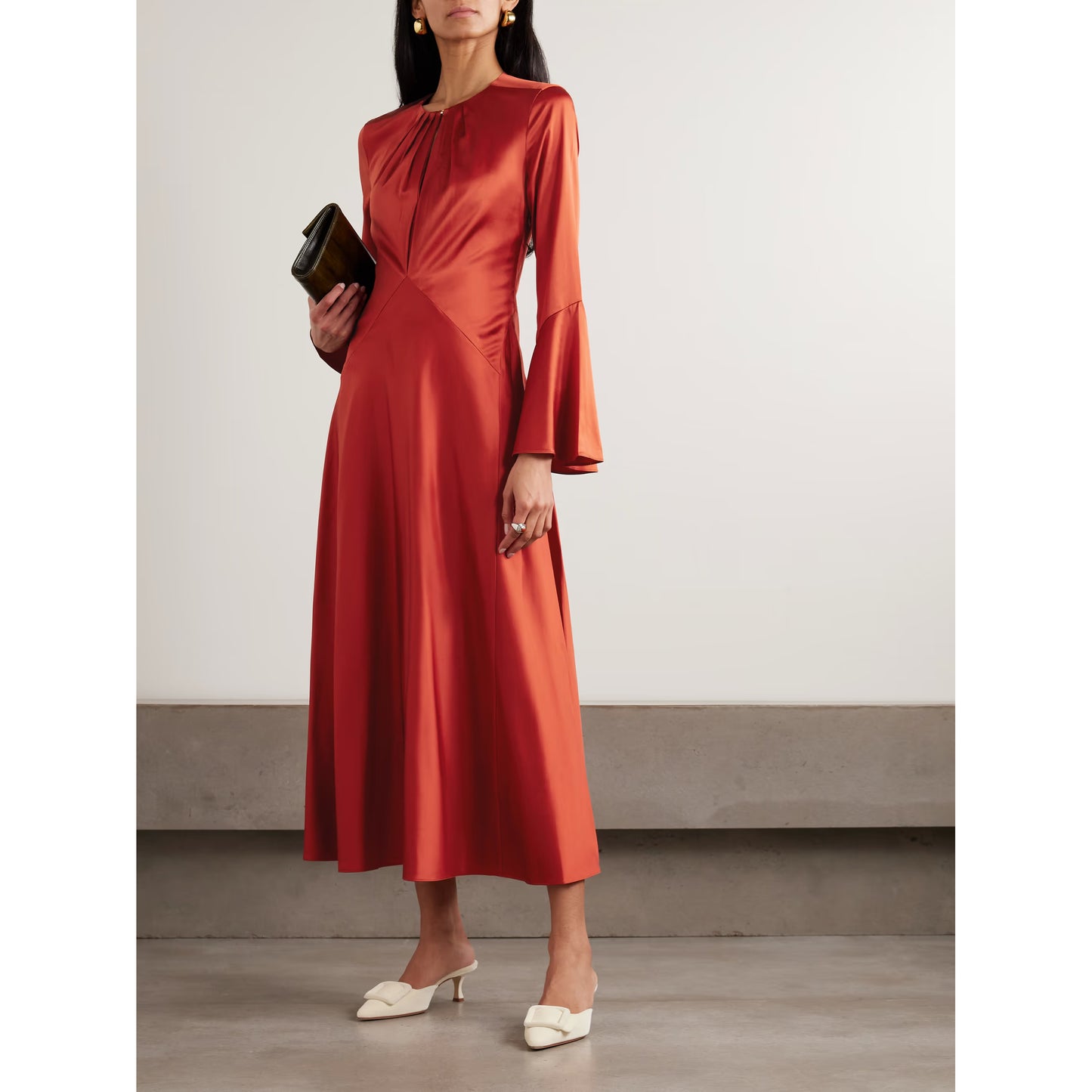 Veronica Beard "Ezri" Satin Dress in Red, size 6