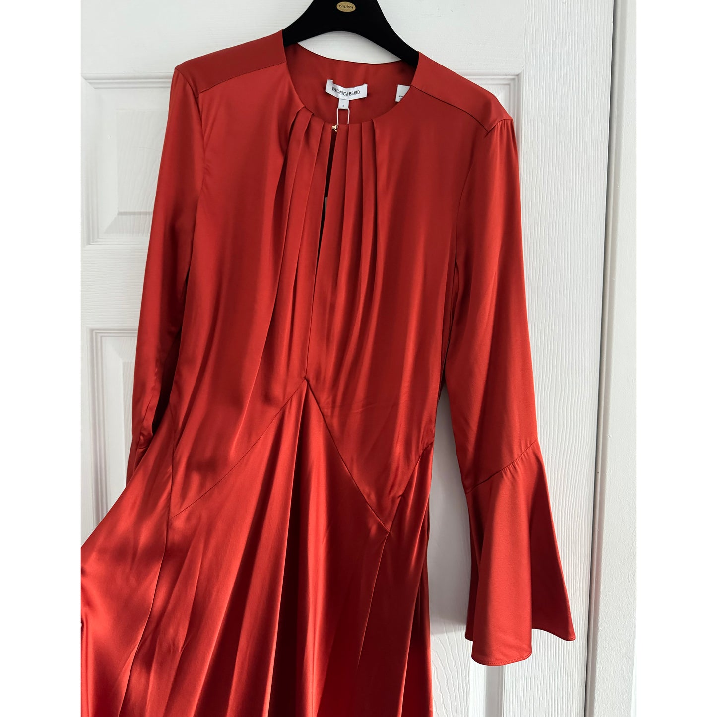 Veronica Beard "Ezri" Satin Dress in Red, size 6