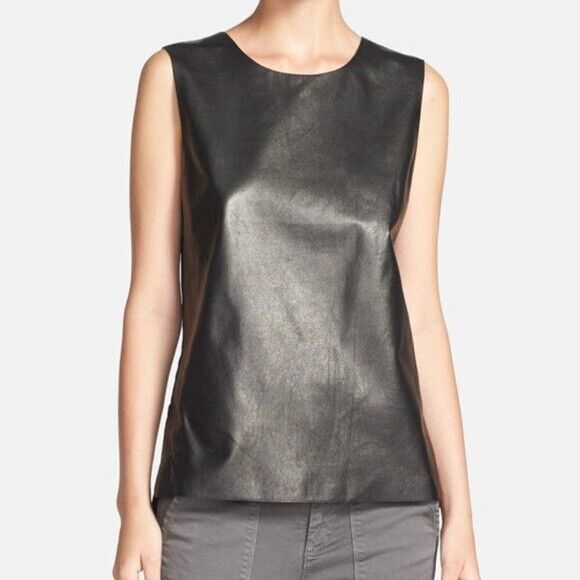 Vince Lambskin Front Sleeveless Top, size 6