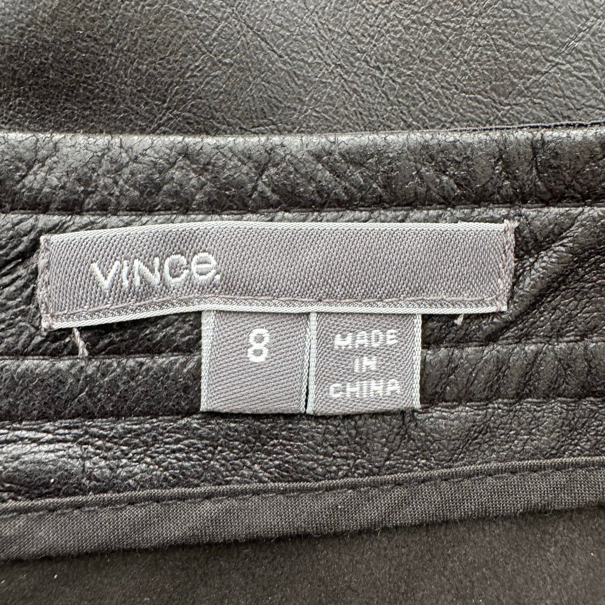 Vince Pleated Front Leather Skirt in Black, size 8