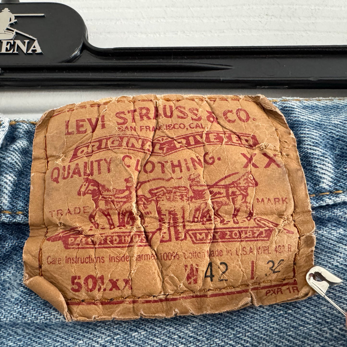 Vintage Levi's 501 Made in the USA, size 42 x 32 (fits like a modern womens's 34 in jeans)