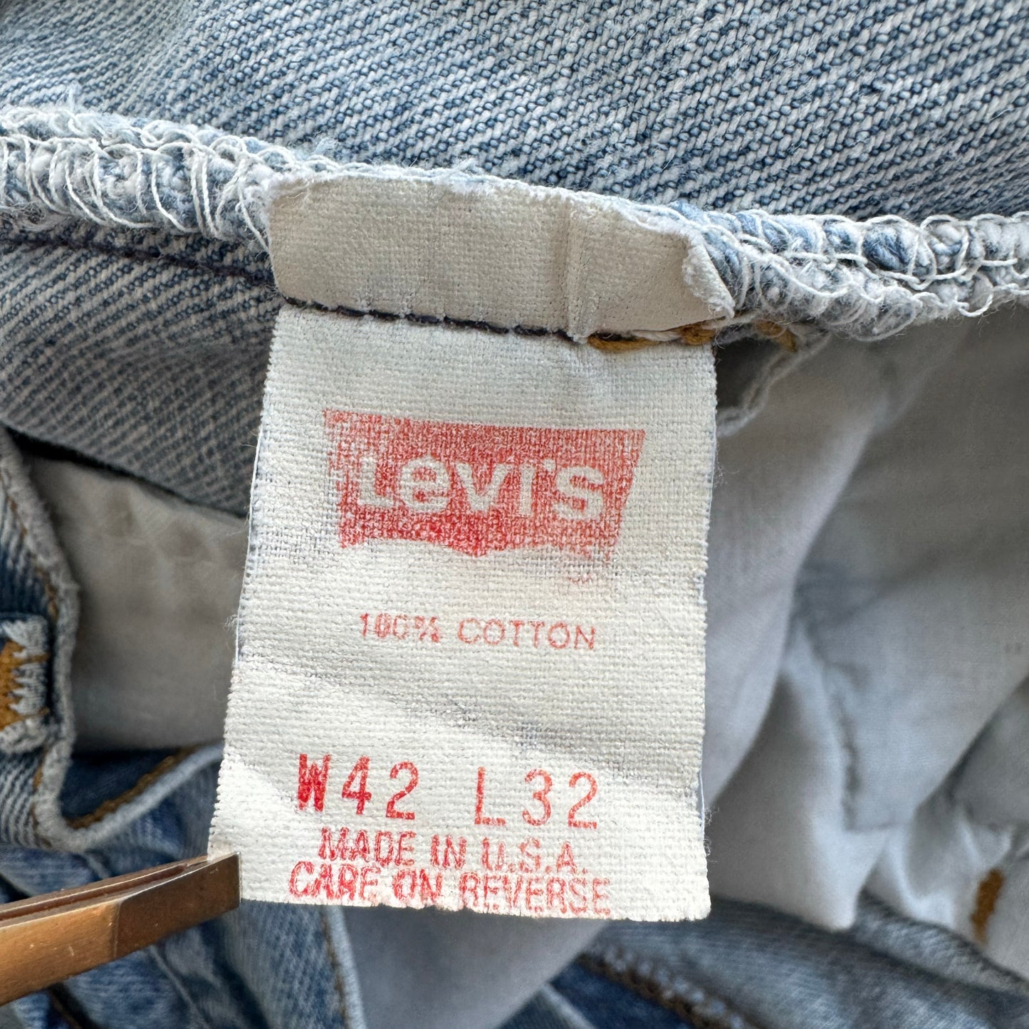 Vintage Levi's 501 Made in the USA, size 42 x 32 (fits like a modern womens's 34 in jeans)
