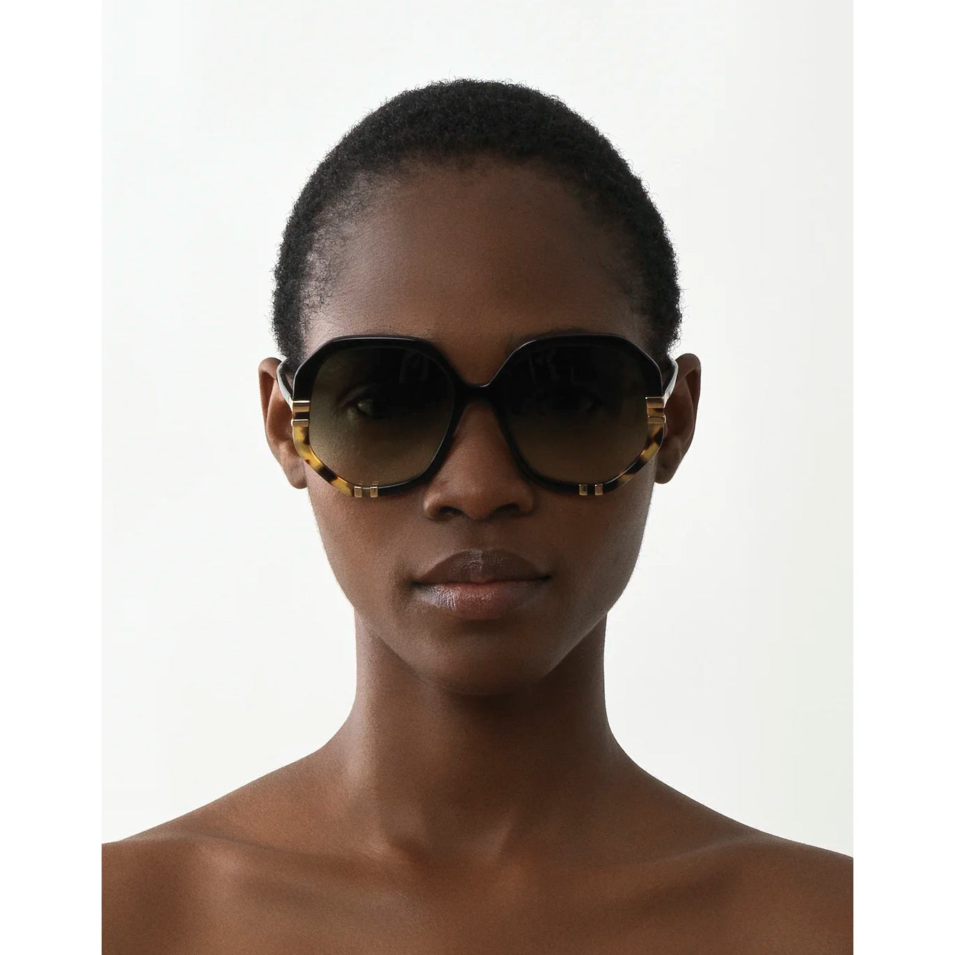 Chloé "West" Sunglasses in Black w Brown Tortoise