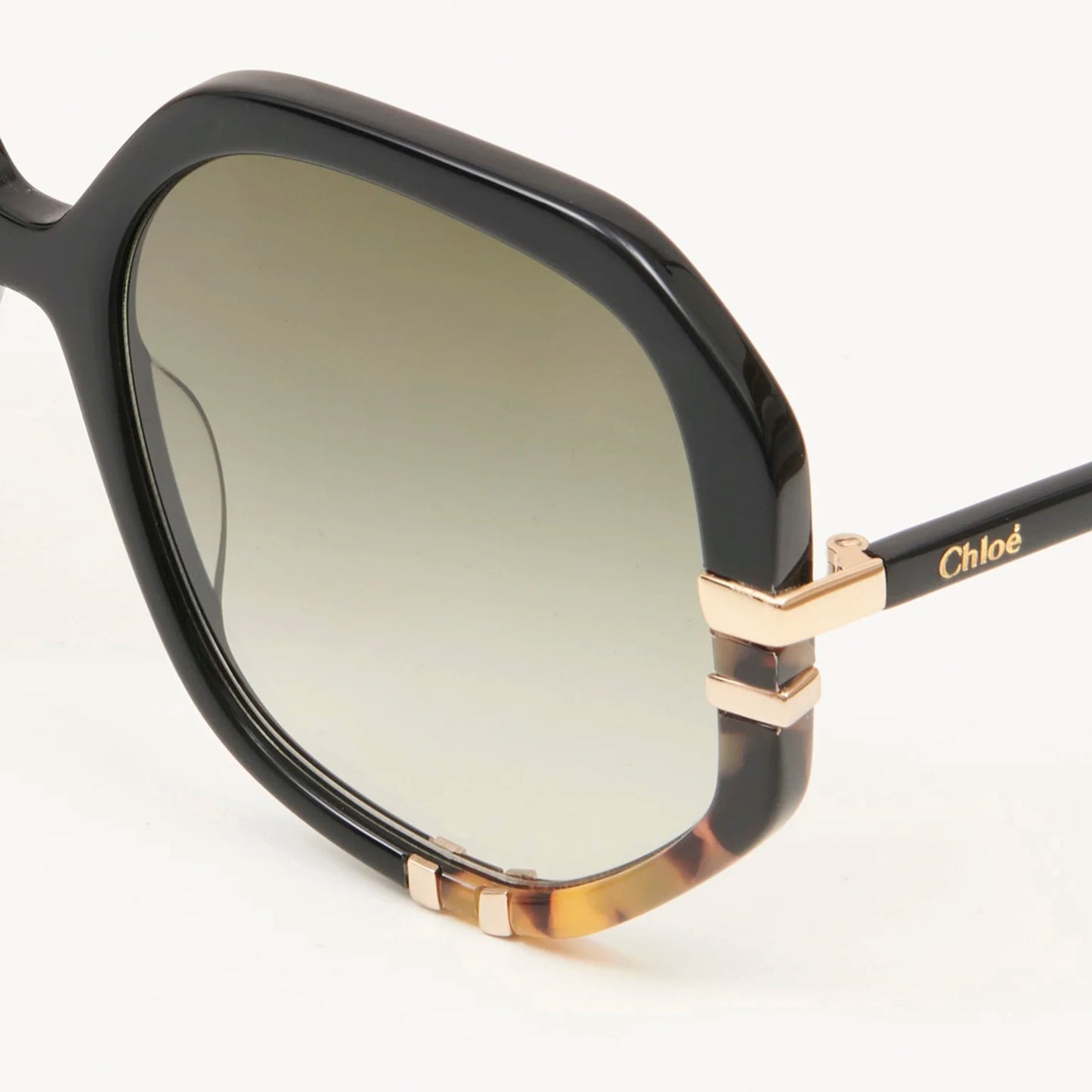 Chloé "West" Sunglasses in Black w Brown Tortoise