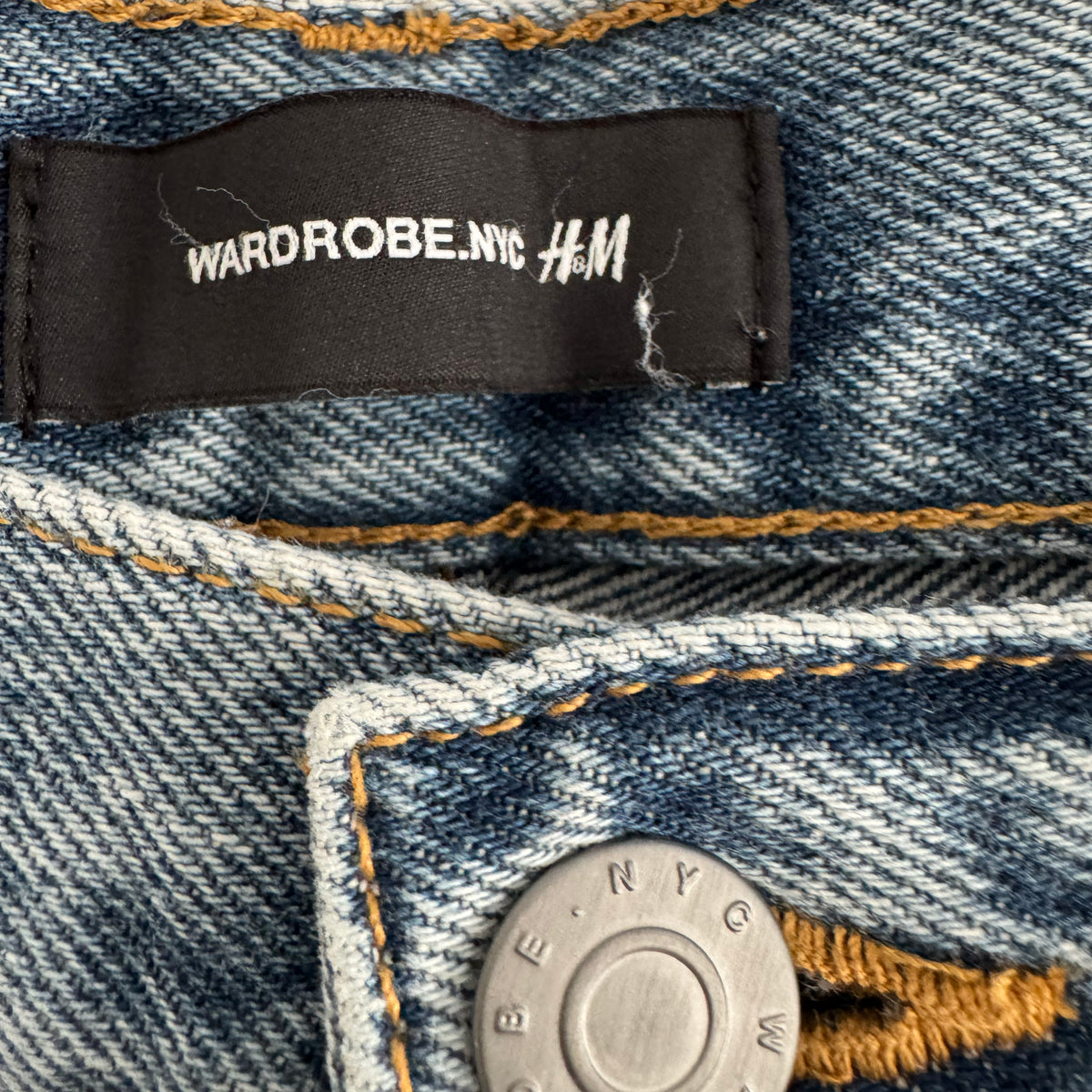 Wardrobe NYC x H&M Straight Leg Jeans in Blue, size 4