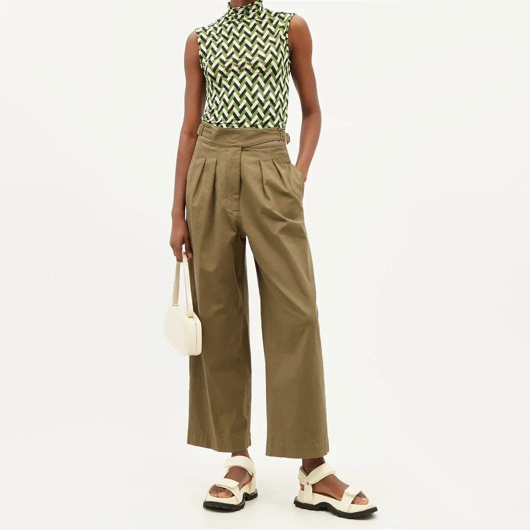 Max Mara Weekend "Foggia" Pleated Pant in Green, size 8 (fits like size 4)