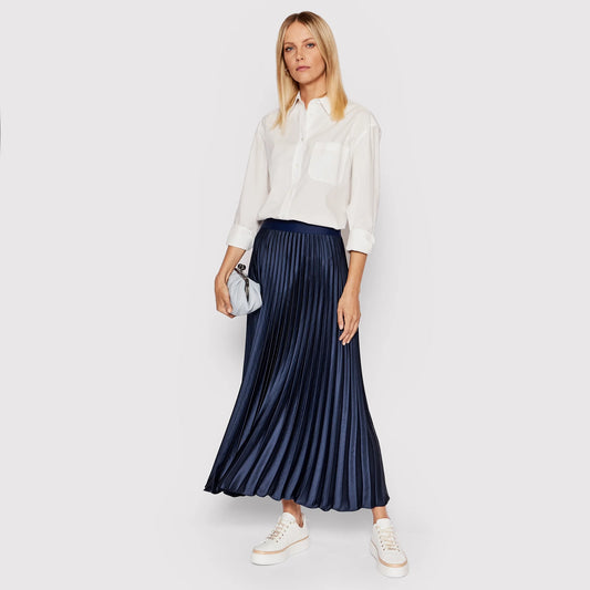 Weekend Max Mara "Gavino" Navy Pleated Skirt, size 8