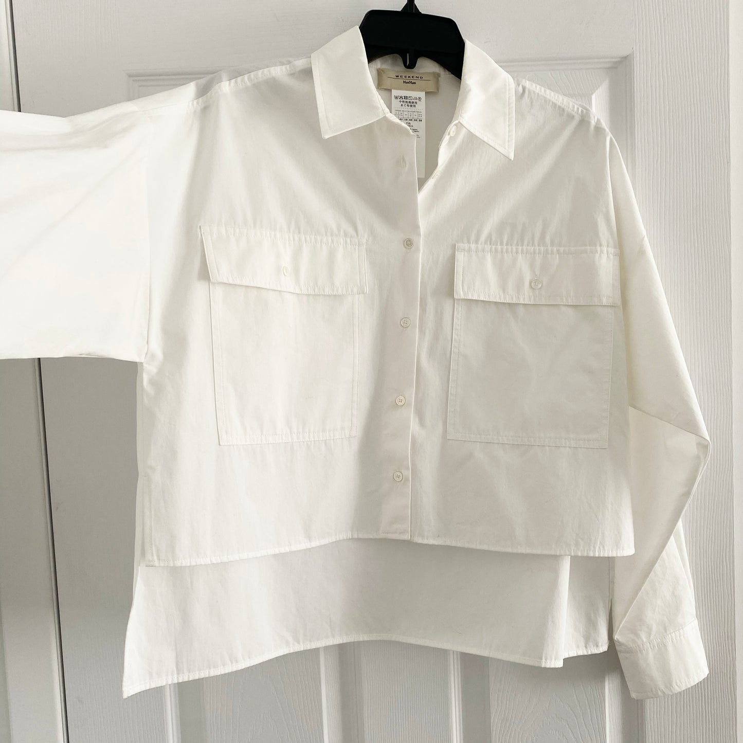 Weekend Max Mara "Carter" Shirt in White, size 8US