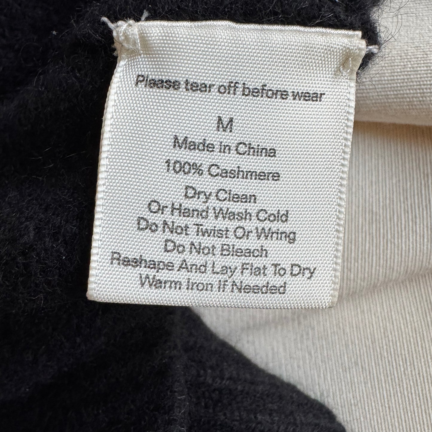 White + Warren Luxe Pocket Cashmere Sweater in "Black", Size Medium