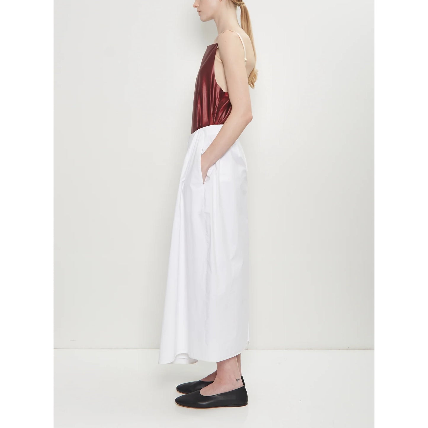 Carven "Tulip" Skirt in White Poplin, size 38