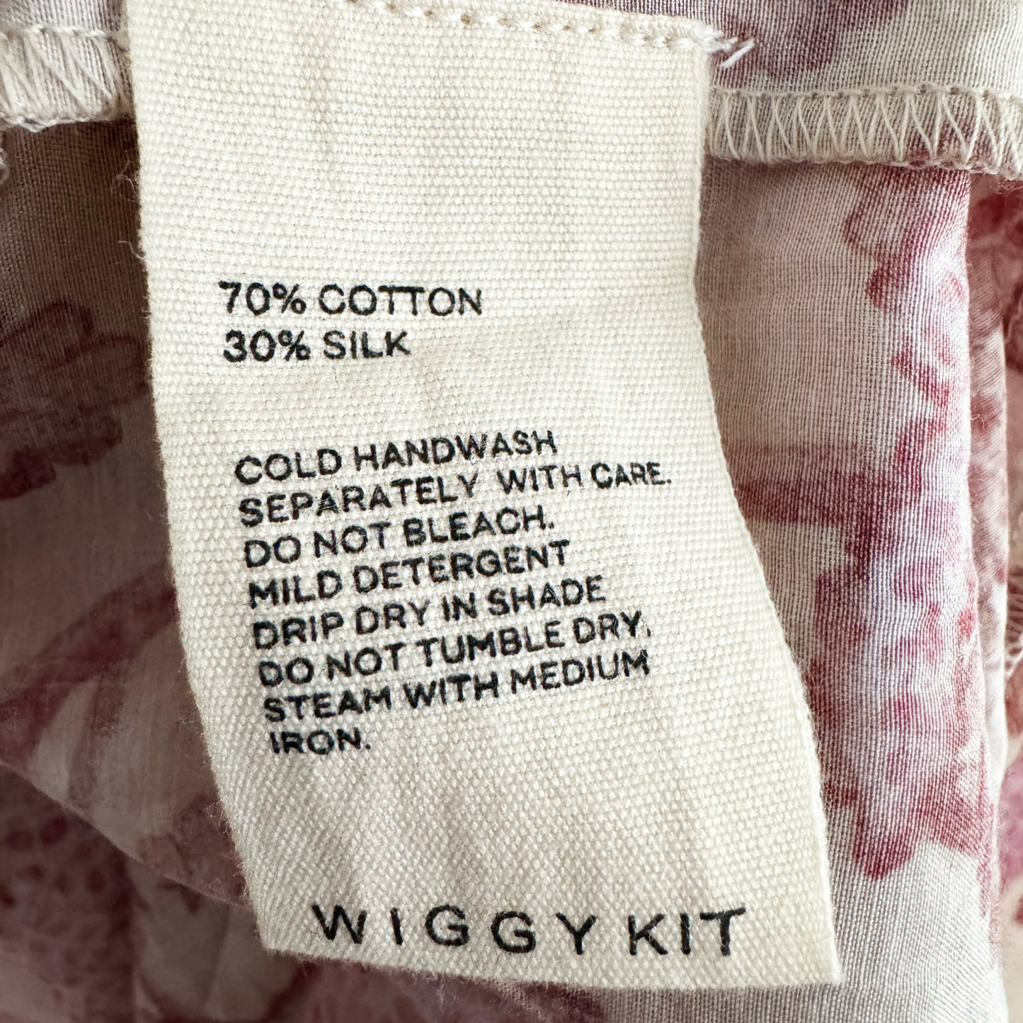 Wiggy Kit "Peasant" Skirt in Pink/Peach "Camarague" Print, size Large