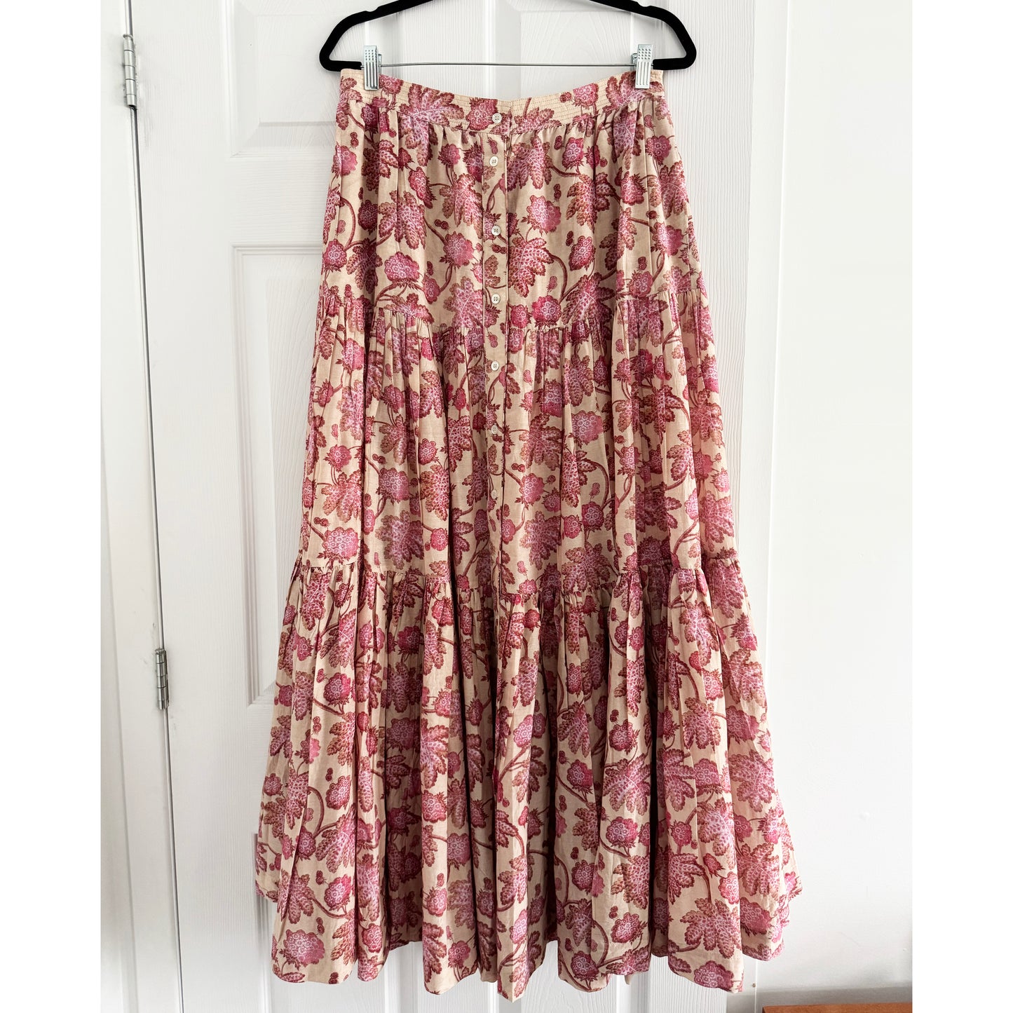 Wiggy Kit "Peasant" Skirt in Pink/Peach "Camarague" Print, size Large
