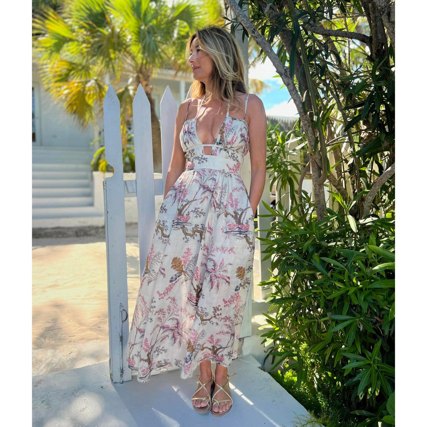 Wiggy Kit "August" Floral Print Dress, size Large