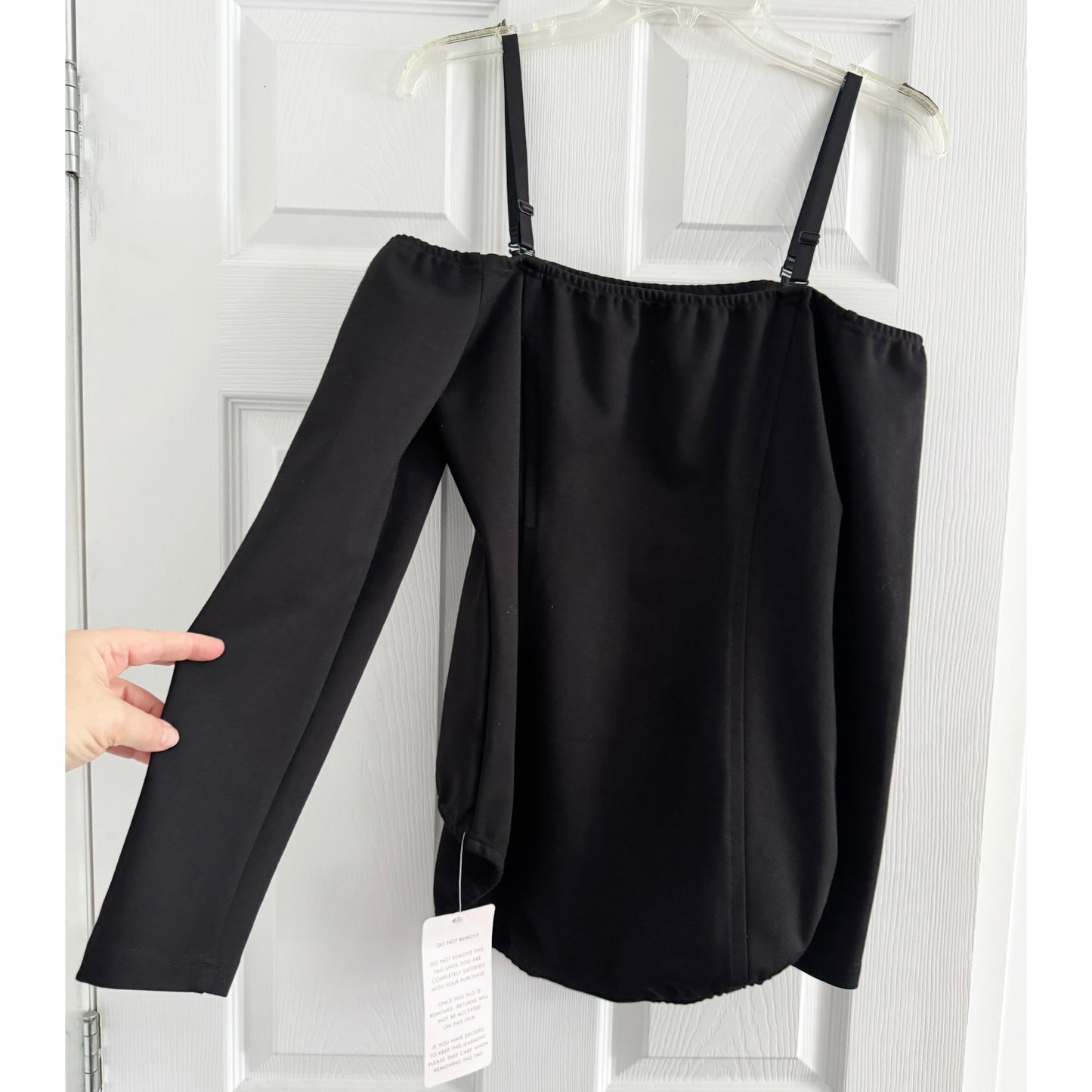 Wiggy Kit Off the Shoulder Bodysuit in Black, size Large