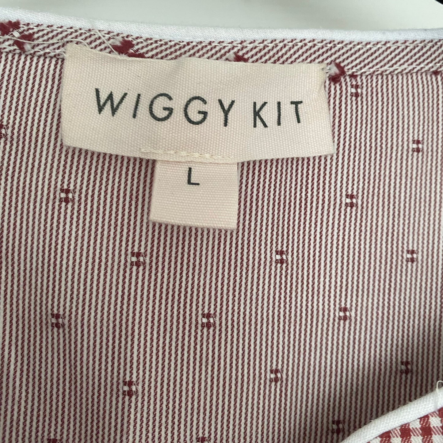 Wiggy Kit "Bow Tie" Blouse in Clay Red, size Large (fits XL)