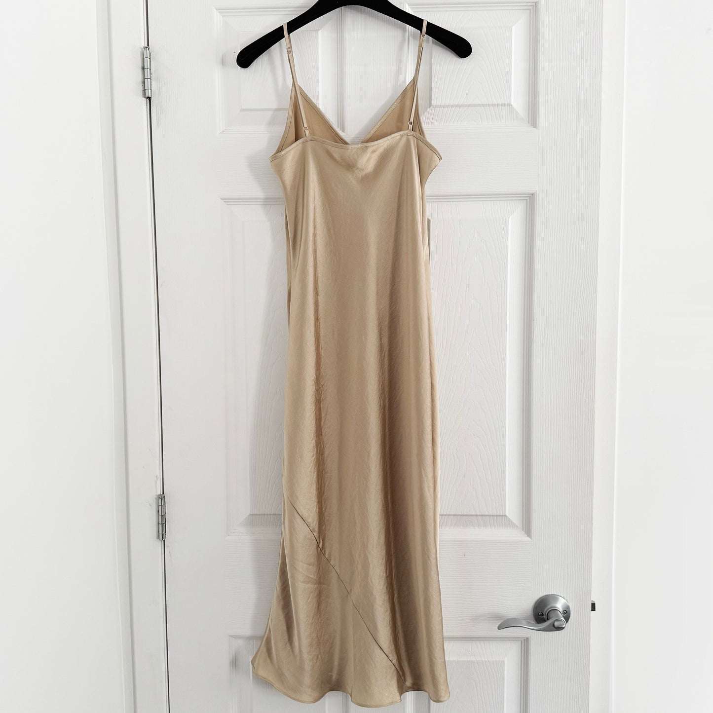 Wilfred Satiny Slip Dress in Beige, size XS
