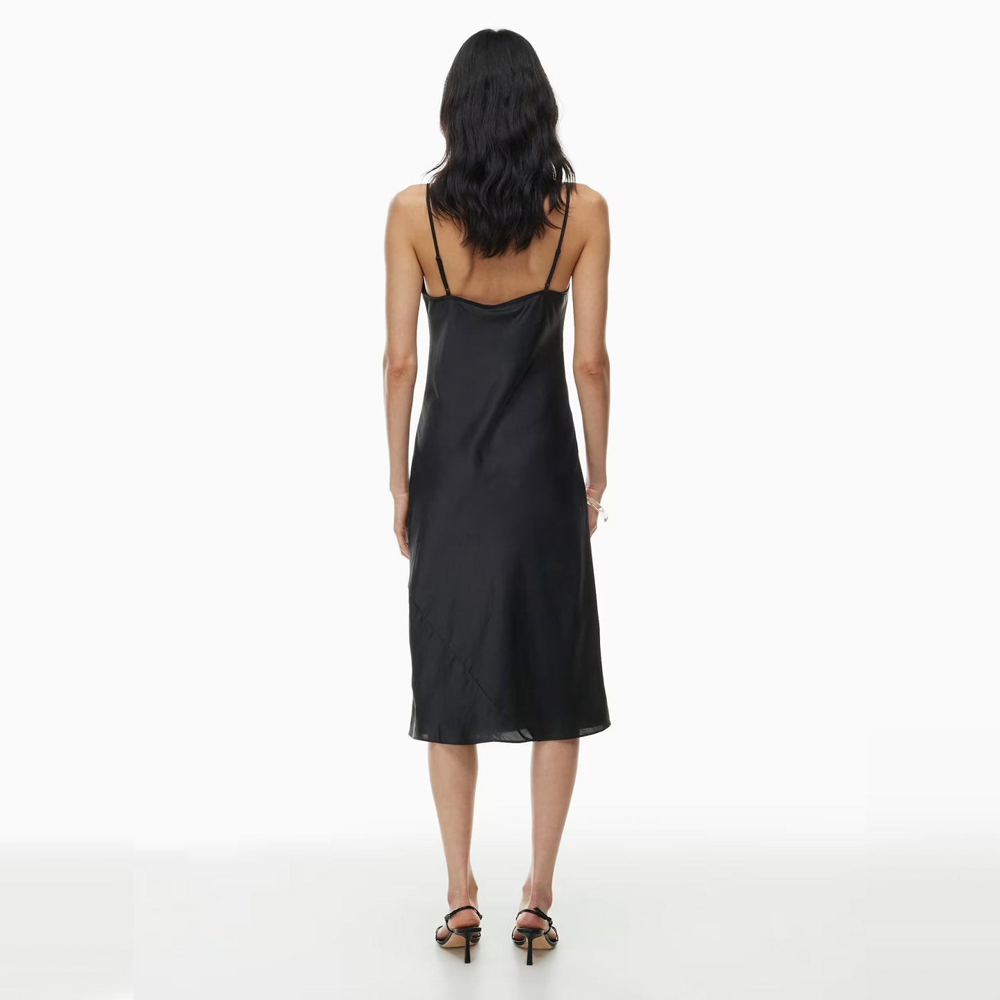 Wilfred Satiny Slip Dress in Black, size Small