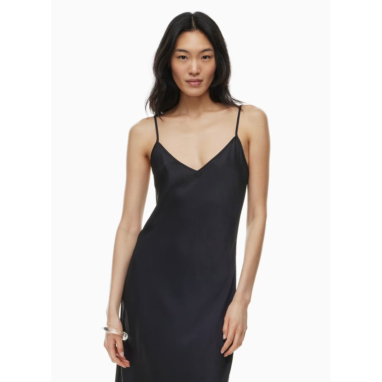 Wilfred Satiny Slip Dress in Black, size Small