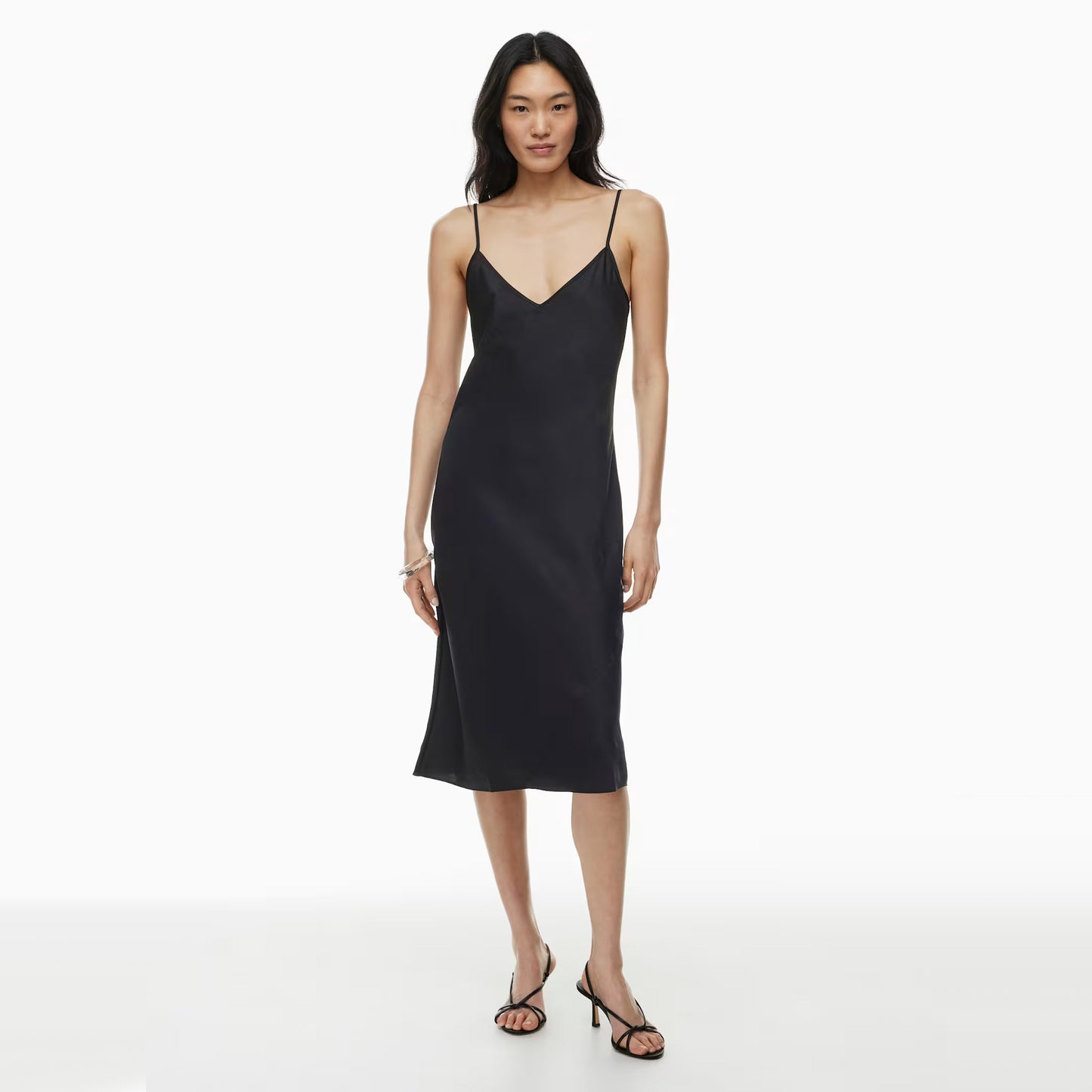 Wilfred Satiny Slip Dress in Black, size Small